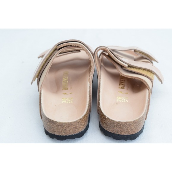 Birkenstock Uji Nubuck 38 7 Narrow Leather Sandals Beige Adjustable Straps - Picture 3 of 8